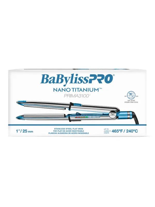 BaBylissPRO Nano Titanium Prima3100 1" Ionic Styling Iron #BNT3100TUC