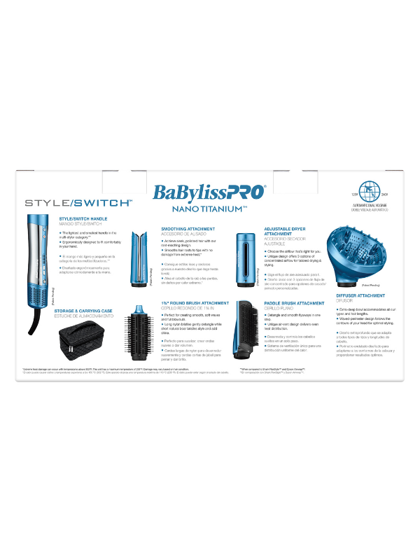 BaBylissPRO Nano Titanium StyleSwitch Ionic Multi-Styler & Dryer