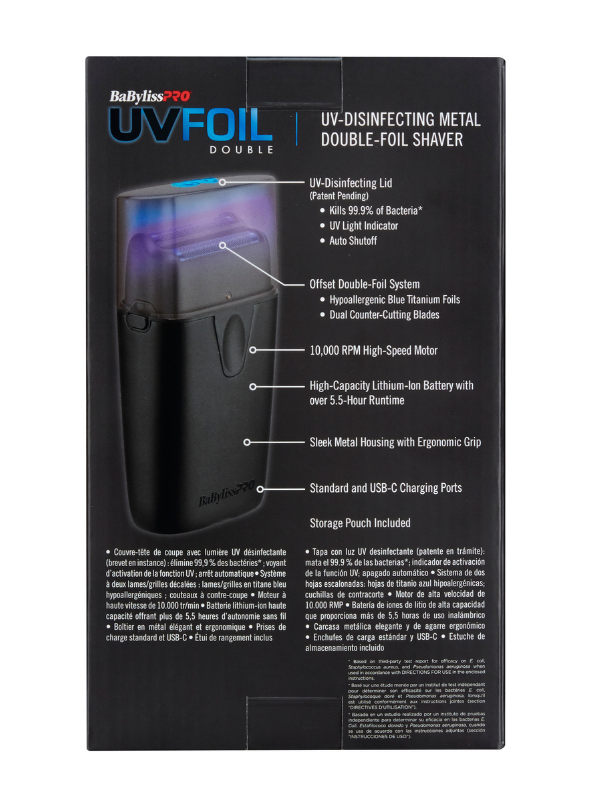 BaBylissPRO UVFOIL Matte Black Double Foil Shaver #FXLFS2MB