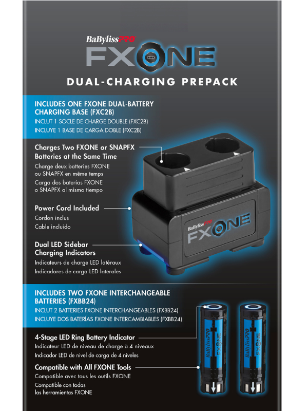 BaBylissPRO FXONE Dual Battery Charging Prepack #FXC2BPPK