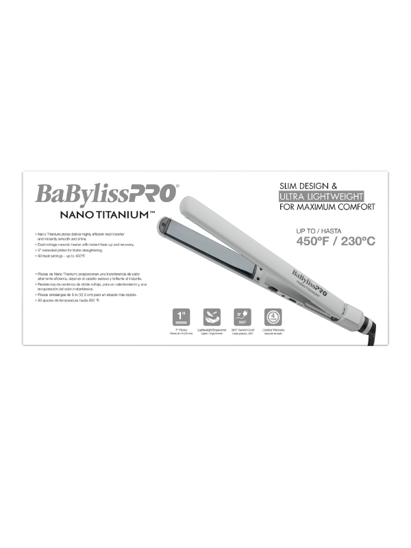 BaBylissPRO Nano Titanium Ultra-Thin 1" Straightening Flat Iron Limited Edition #BNT4072TGY