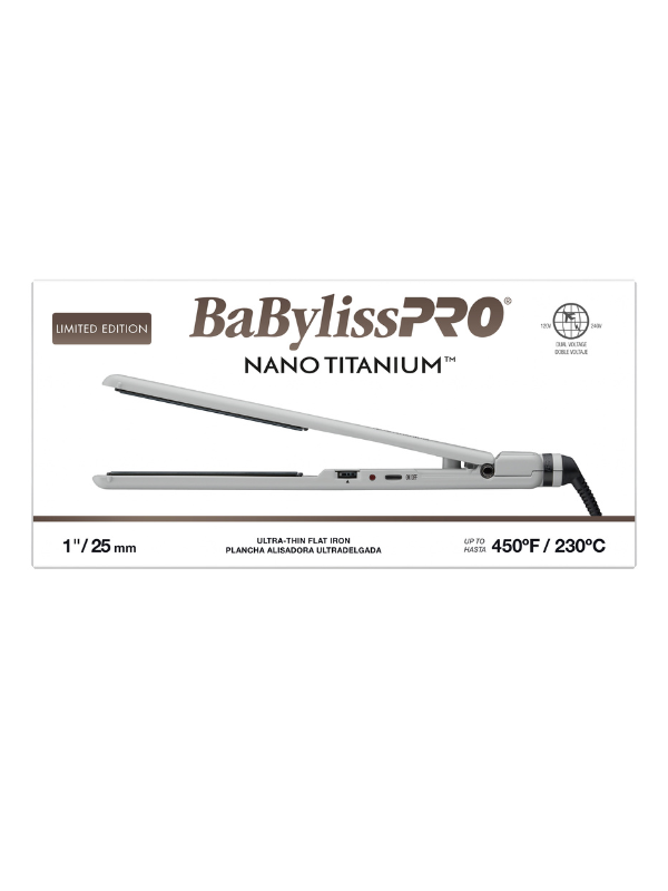 BaBylissPRO Nano Titanium Ultra-Thin 1" Straightening Flat Iron Limited Edition #BNT4072TGY