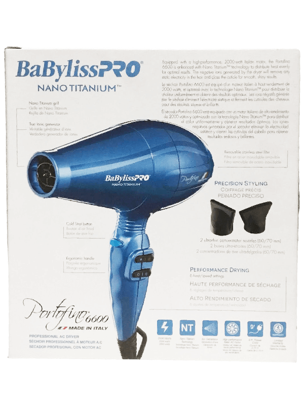 BaBylissPRO Nano Titanium Portofino 6600 Dryer Assorted Colors