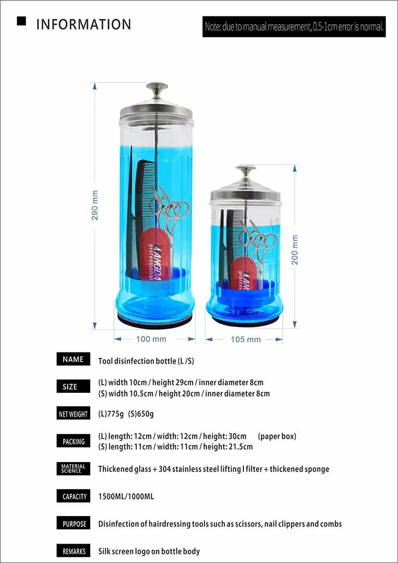 Universal Barber Disinfectant Jar 1500ml Professional Grade