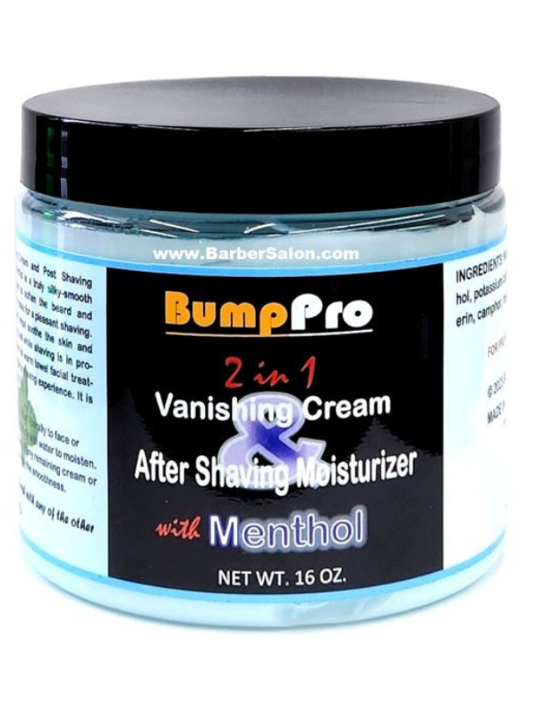 BumpPro 2 in 1 Vanishing Cream and Aftershave Moisturizer with Menthol 16oz