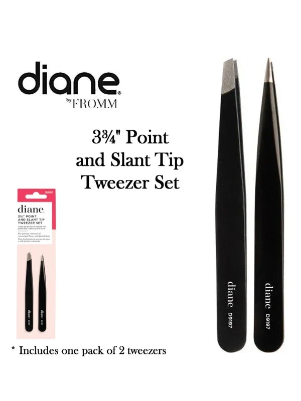 Diane Point and Slant Tip Tweezer 3 3/4" Set #D9197