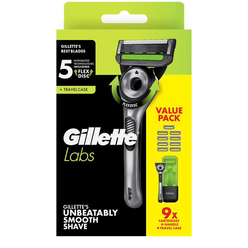 Gillette Labs Razor with 9 Blade Refills and Travel Case