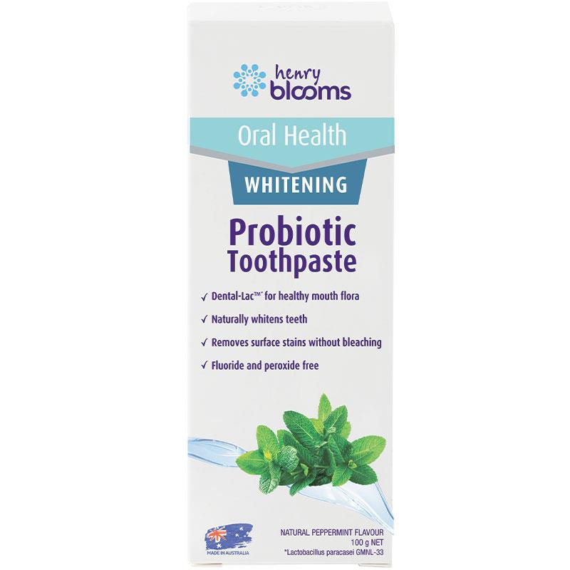 Henry Blooms Probiotic Whitening Toothpaste Peppermint 100g