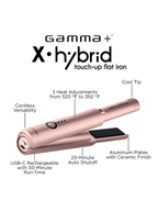 Gamma+ X-Hybrid Cordless Touch Flat Iron "Rose Gold" #GP720RG