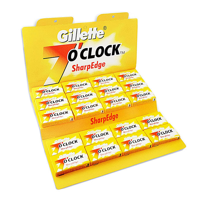 100 Razor Blades Gillette 7 O clock Yellow