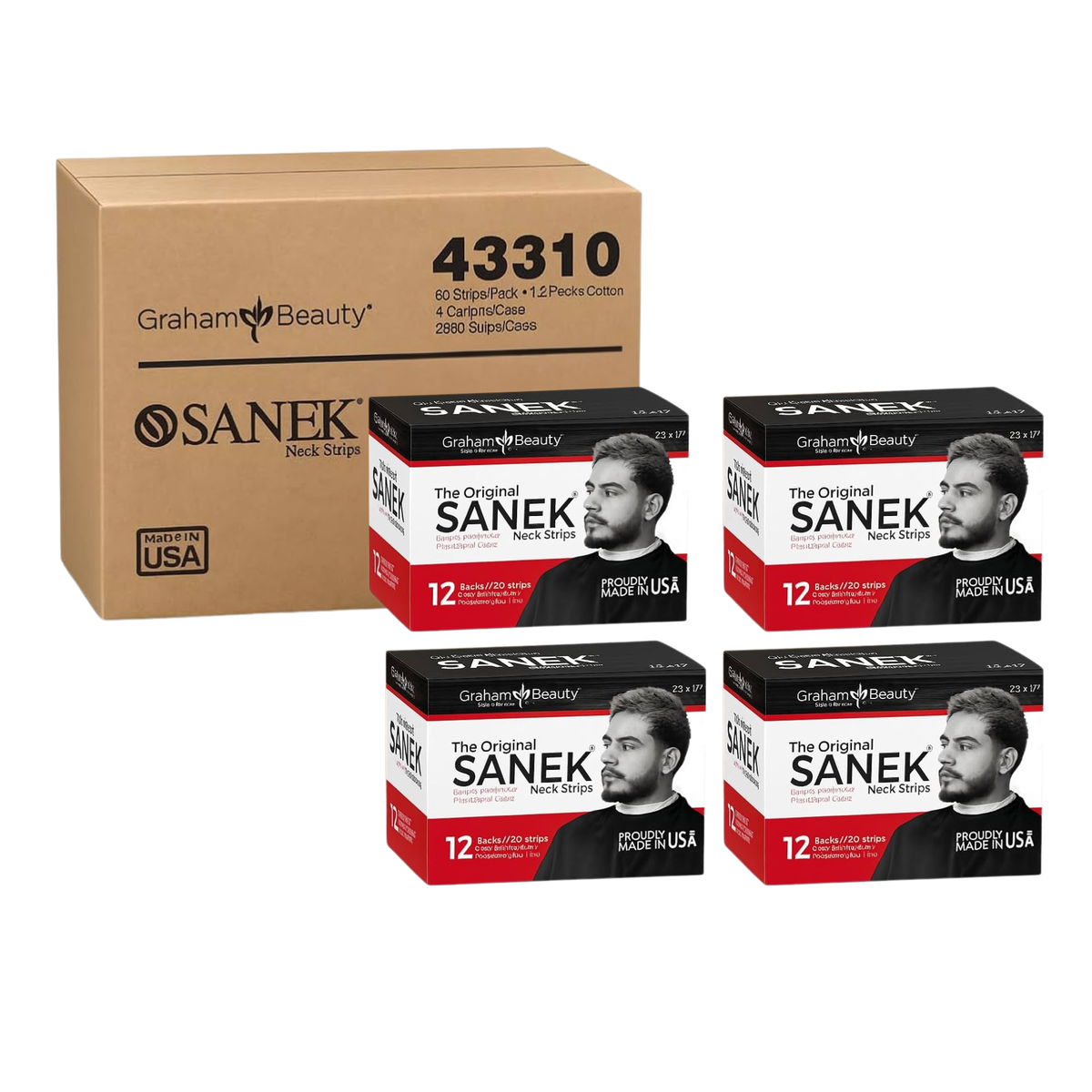 Graham Sanek Neck Strips - 2,880 Strips | 4 Box Value Pack