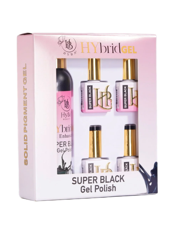 HyBa Beauty Hybrid Super Black Gel Polish Refill Kit