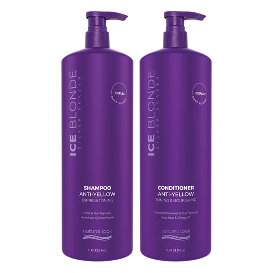 Natural Look Silver Screen Ice Blonde Shampoo 375ML/1L (Choose Your Size)