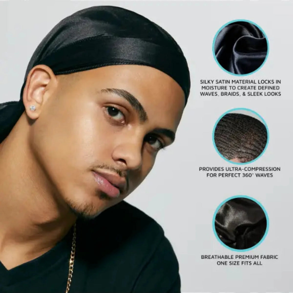 KISS Colors & Care Power Wave Silky Satin Durag #KHDUPPM05
