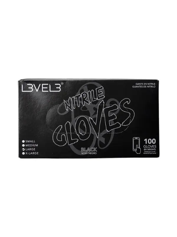 L3VEL3 Professional Nitrile Gloves Black 100 Pack