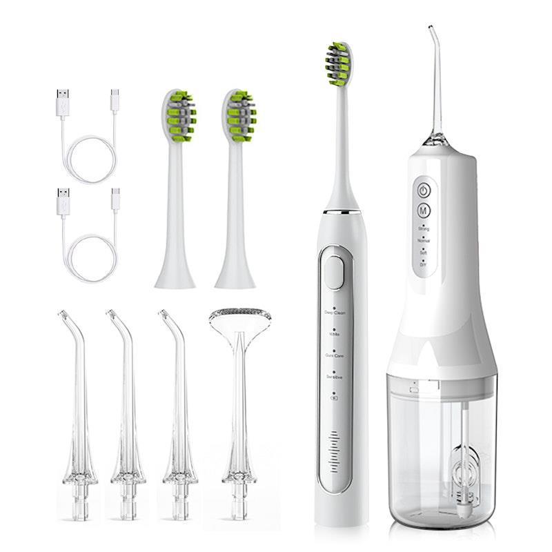 Eevee Electric Toothbrush and Water Flosser Combo Pack White