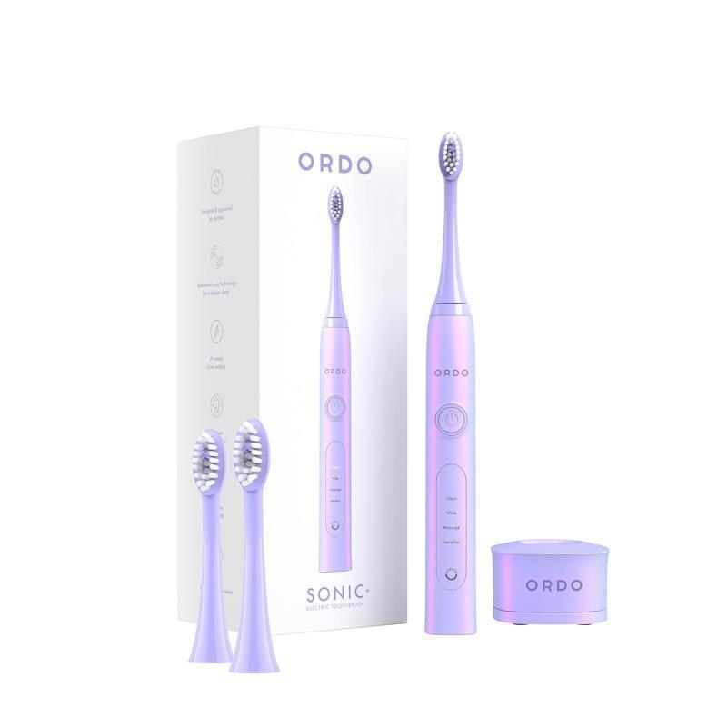 ORDO Sonic+ Toothbrush and 2 Brush Heads Bundle Pearl Violet