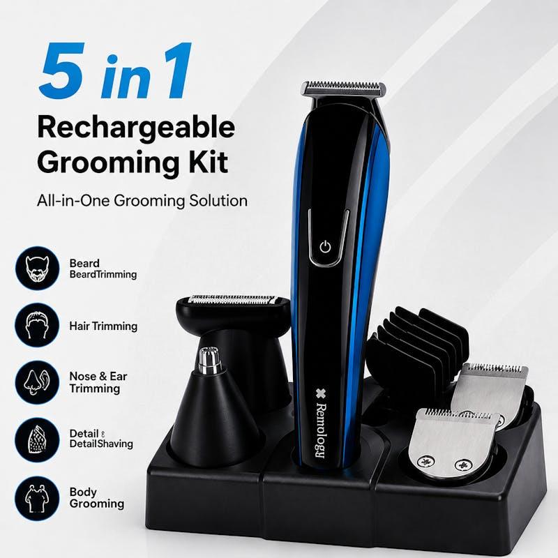 Remology 5 in 1 Rechargeable Grooming Kit