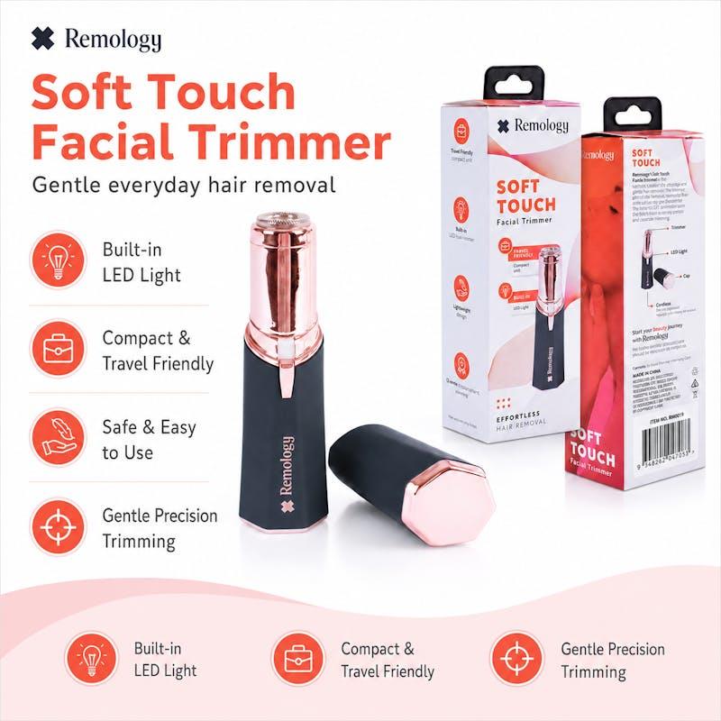Remology Soft Touch Facial Hair Remover with LED Light