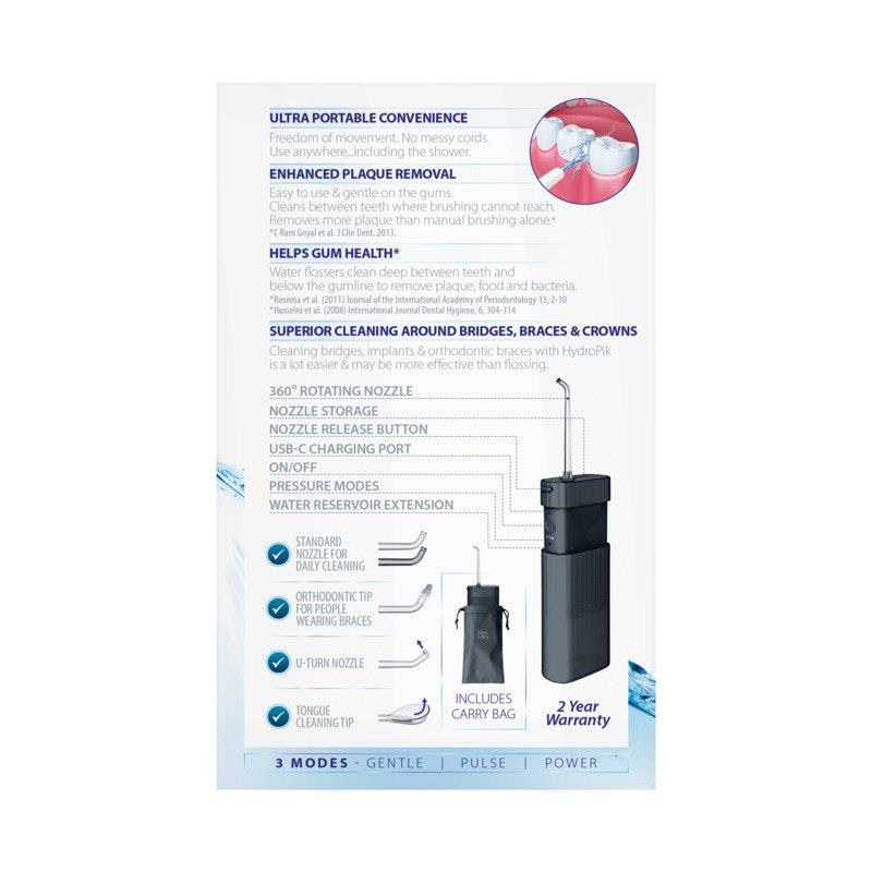 Piksters HydroPik Mini Water Flosser Black