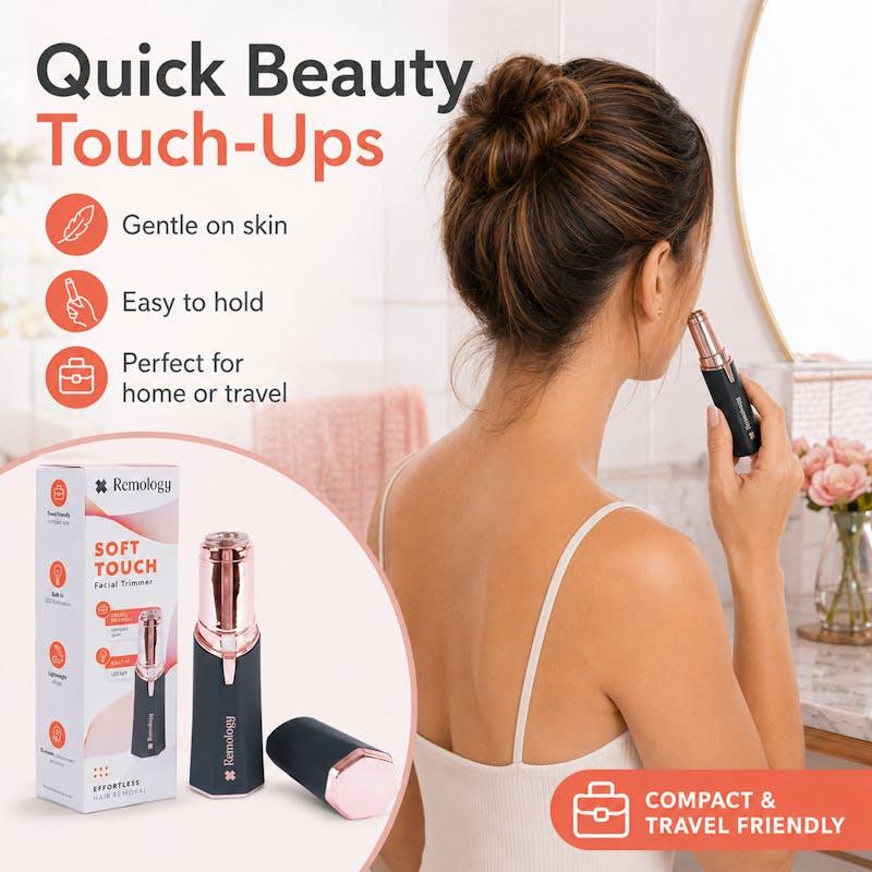 Remology Soft Touch Facial Hair Remover with LED Light