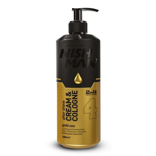 Nish Man After Shave CREAM Cologne Gold One (4) 400ml