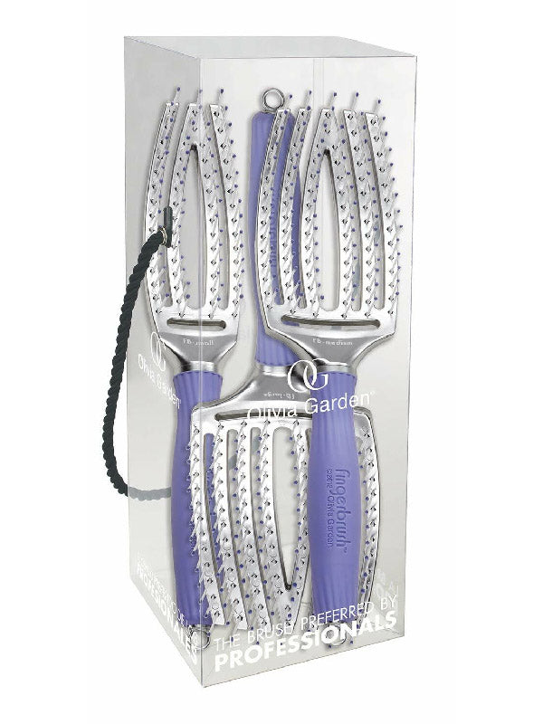 Olivia Garden Finger Brush Vented Hair Brush Combo w/ Gift Bag