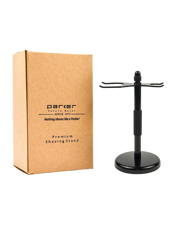Parker Deluxe Black Safety Razor and Shaving Brush Stand
