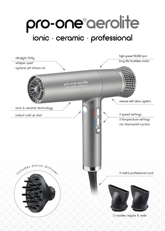 Pro-One Aerolite Hairdryer - TITANIUM