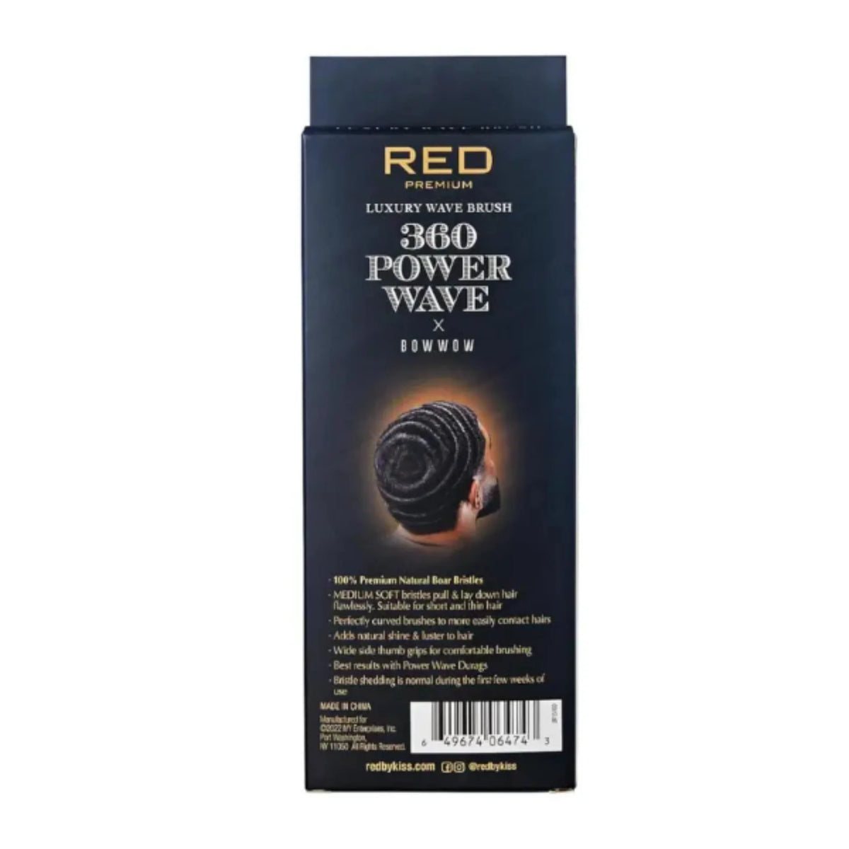 RED Premium 360 Power Wave Curve Medium Soft Black Club Brush #BR15