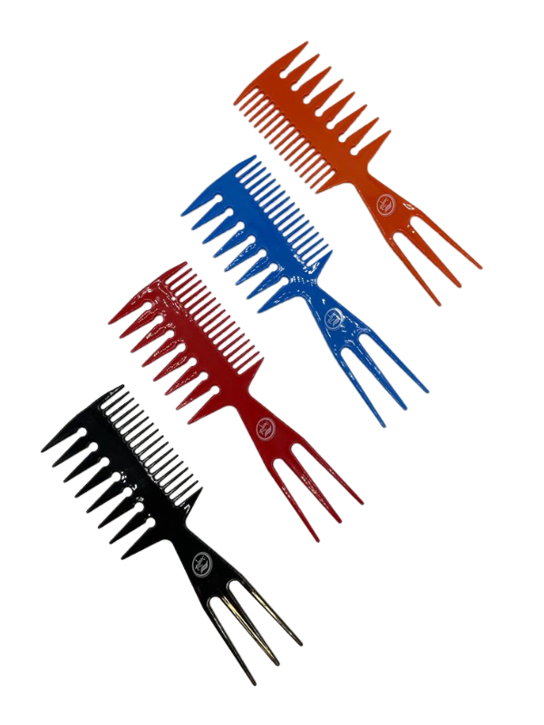Rolda Barber Hair Multi-Styling Pick Fish Comb Assorted Colors