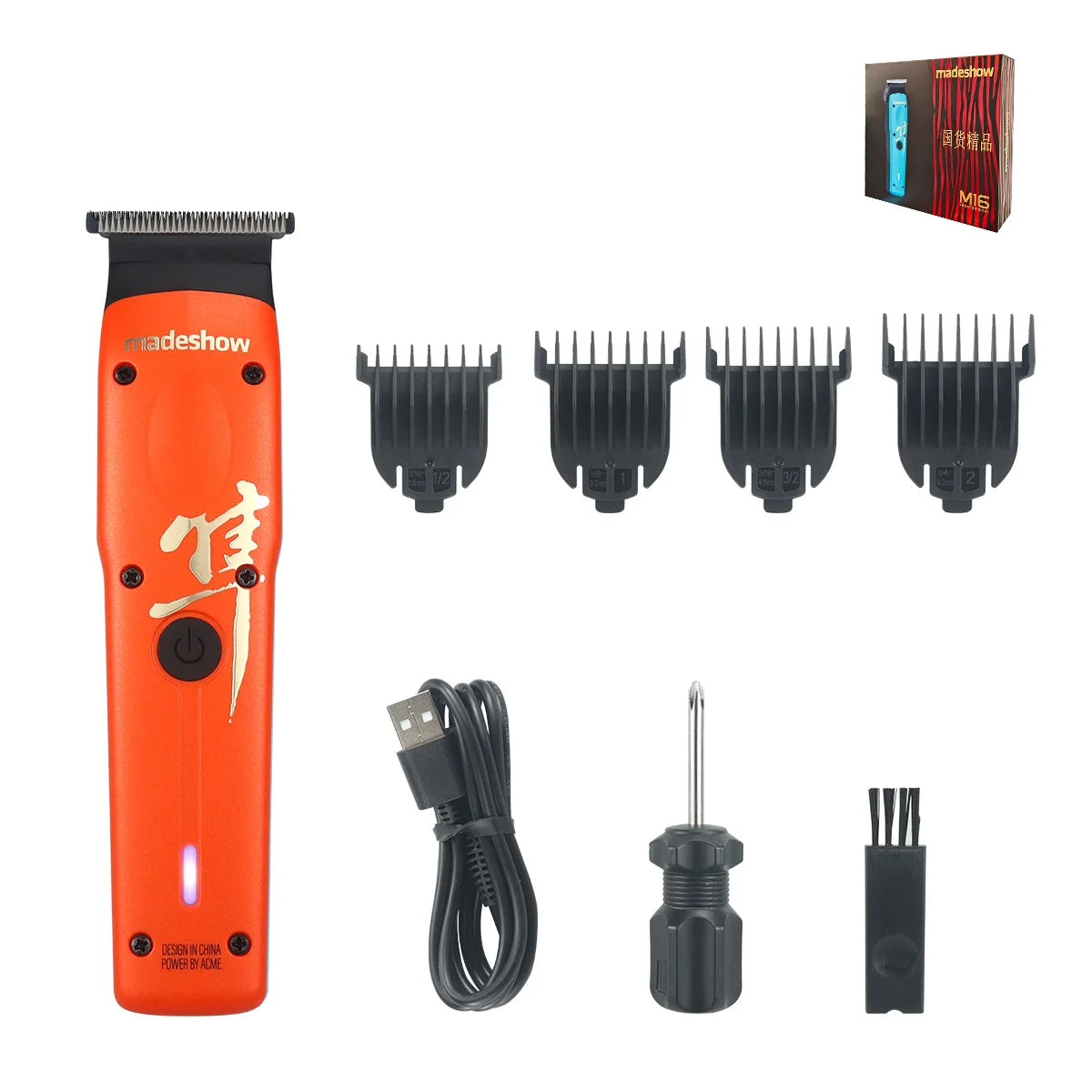 Madeshow M16 Professional Hair Trimmer, DLC Zero Gap Blade 6500 RPM