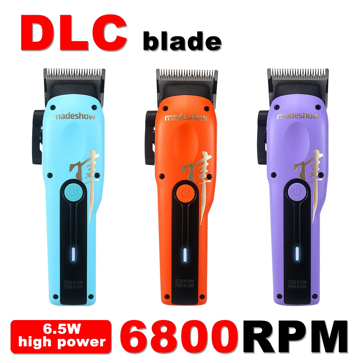 Madeshow M15 Professional Hair Clipper, DLC Blade 6800 RPM Low Noise