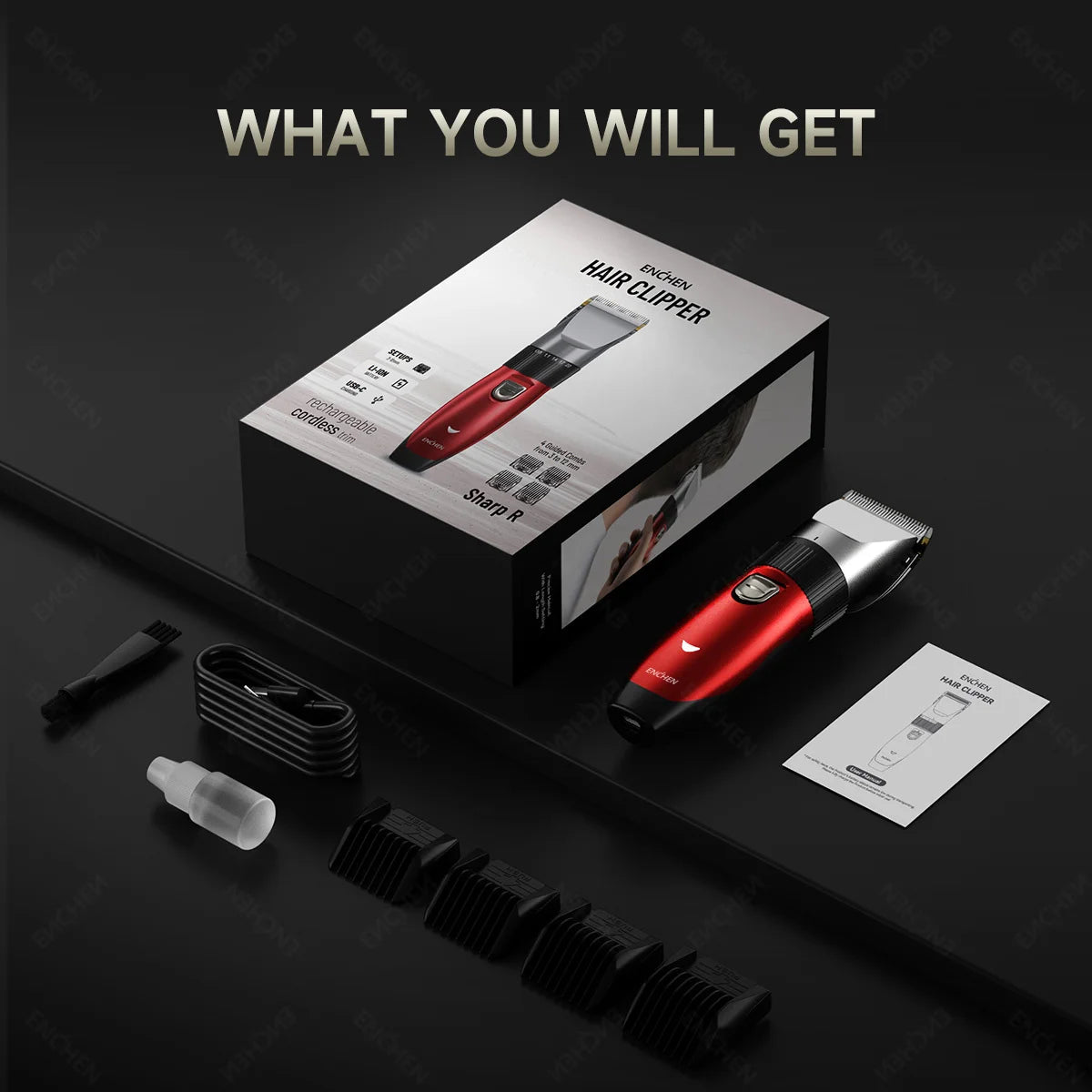 Enchen Sharp R Cordless Hair Clipper, Ceramic Blade 6000 RPM