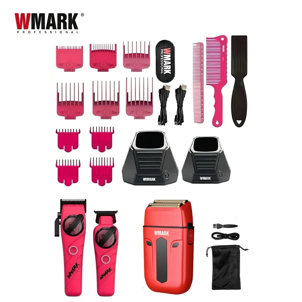 WMARK NG-8613 kit red with NG-984A shaver