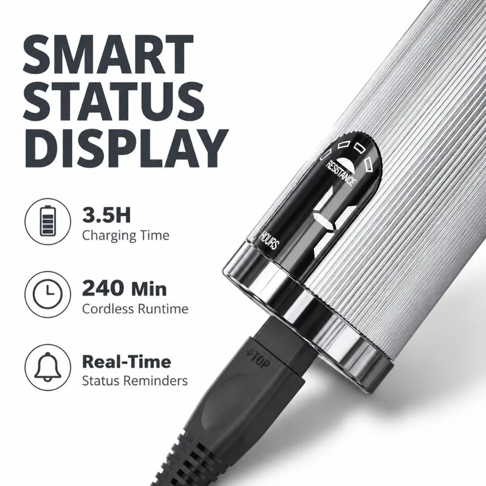 Madeshow M5F Professional Cordless Hair Clipper, 7000 RPM Full Metal with LED Display
