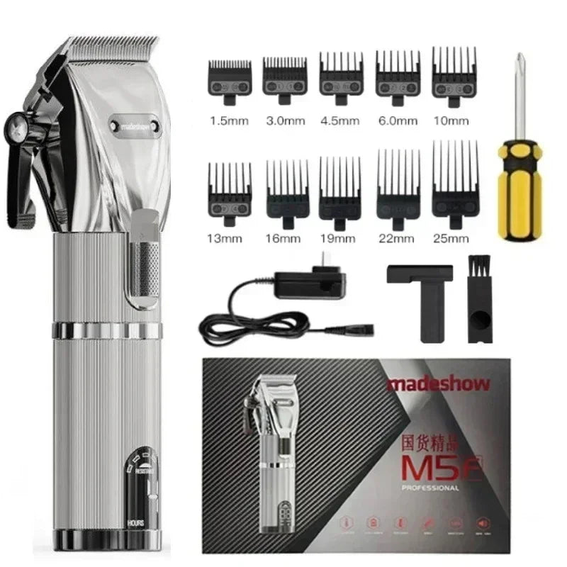 Madeshow M5F Professional Cordless Hair Clipper, 7000 RPM Full Metal with LED Display