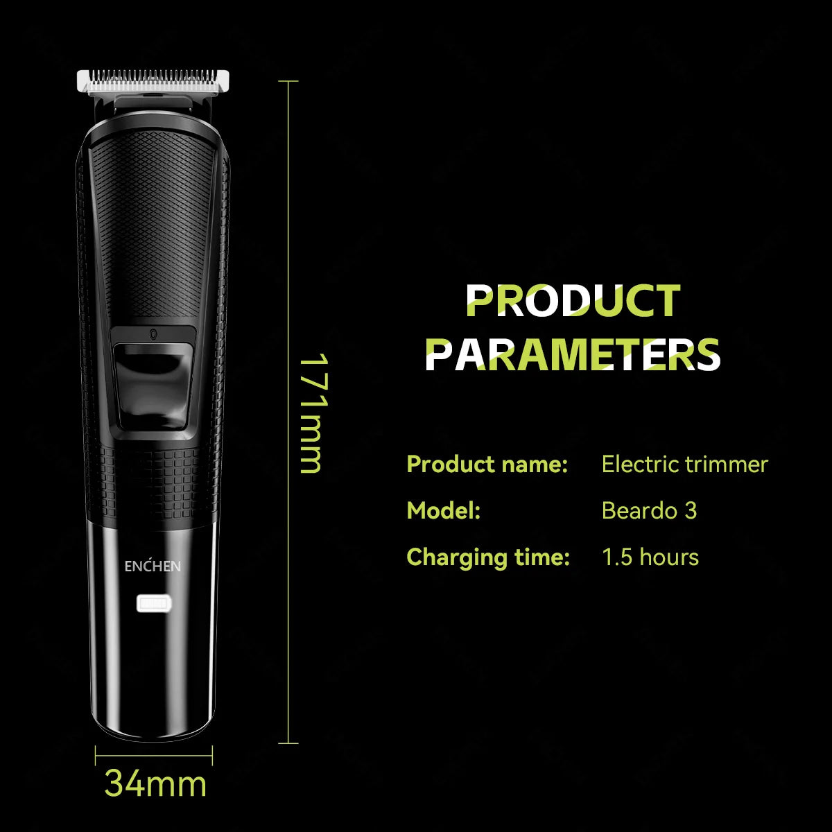 Enchen Beardo 3 Beard Trimmer and Grooming Kit, Type-C Charging