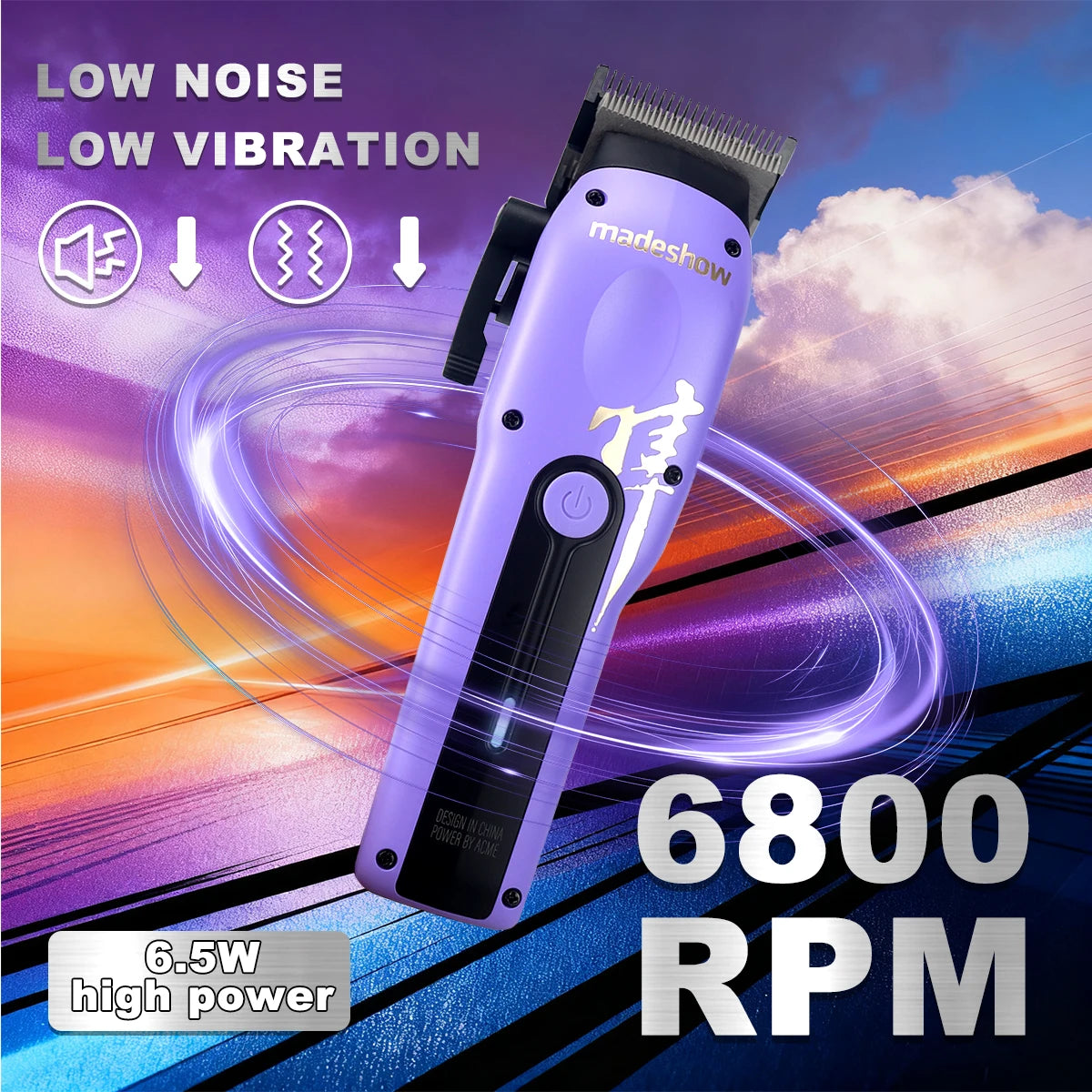 Madeshow M15 Professional Hair Clipper, DLC Blade 6800 RPM Low Noise