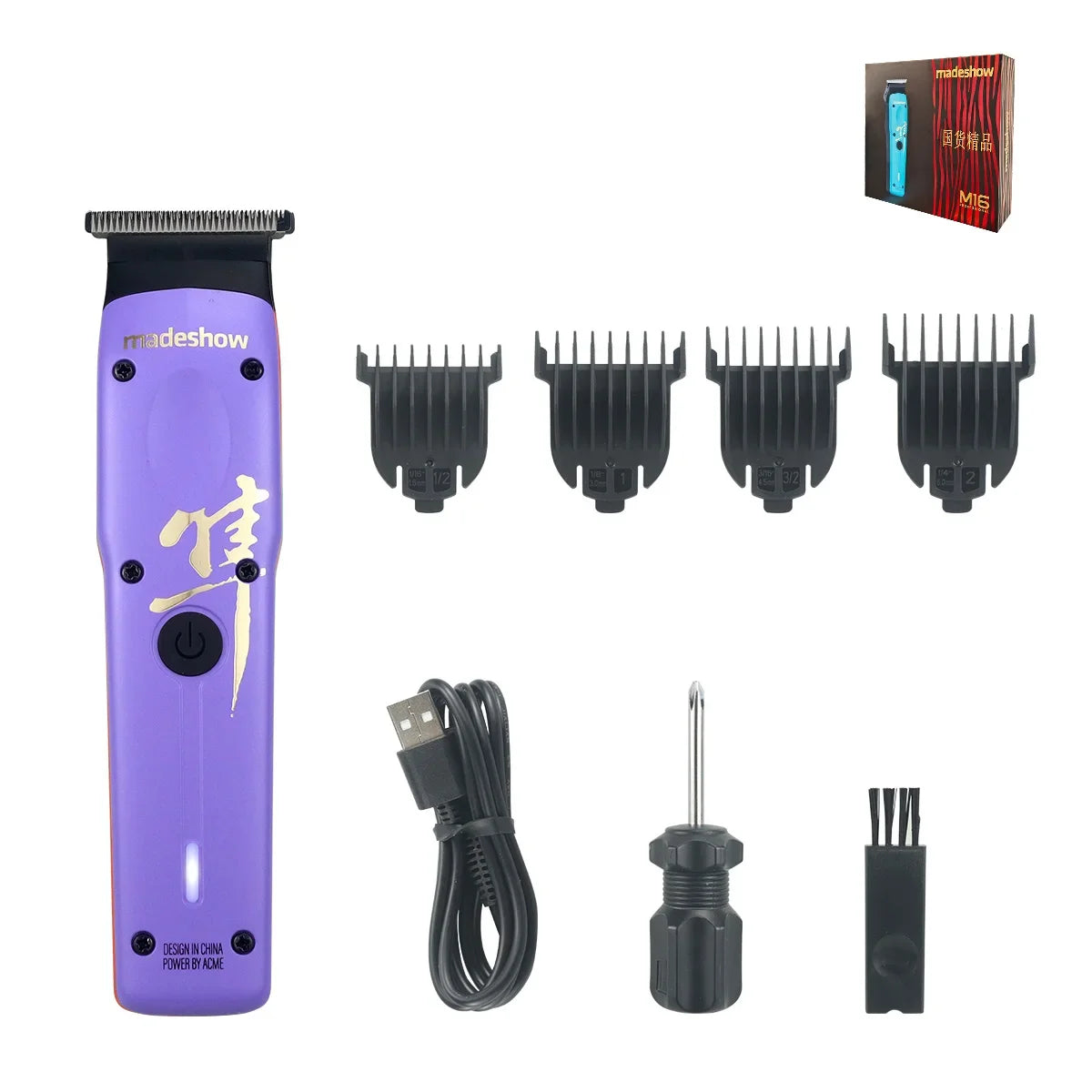 Madeshow M16 Professional Hair Trimmer, DLC Zero Gap Blade 6500 RPM