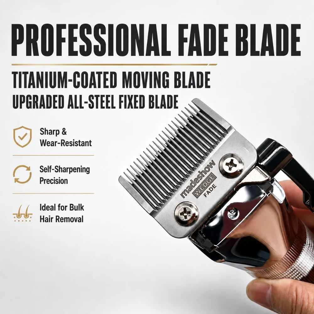Madeshow M5F Professional Cordless Hair Clipper, 7000 RPM Full Metal with LED Display