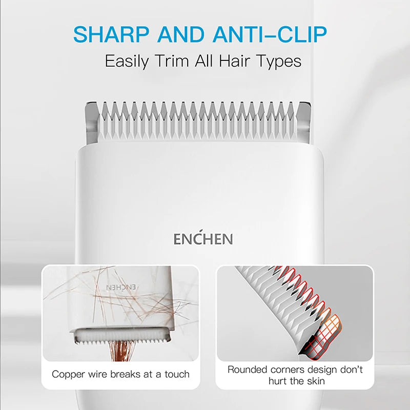 Enchen Boost Cordless Hair Clipper, Ceramic Blade, Type-C Fast Charging