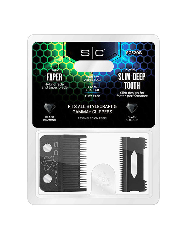 Stylecraft Black Diamond DLC Faper Blade & DLC Slim Deep Tooth Cutter #SC520B