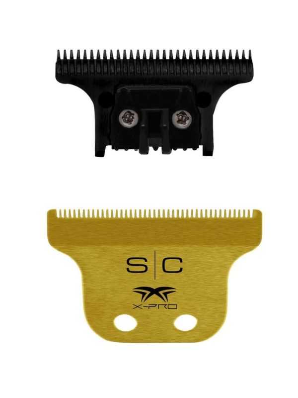 StyleCraft X-Pro Fixed Gold Titanium Classic Trimmer Blade with DLC The One Cutter #SC529GB