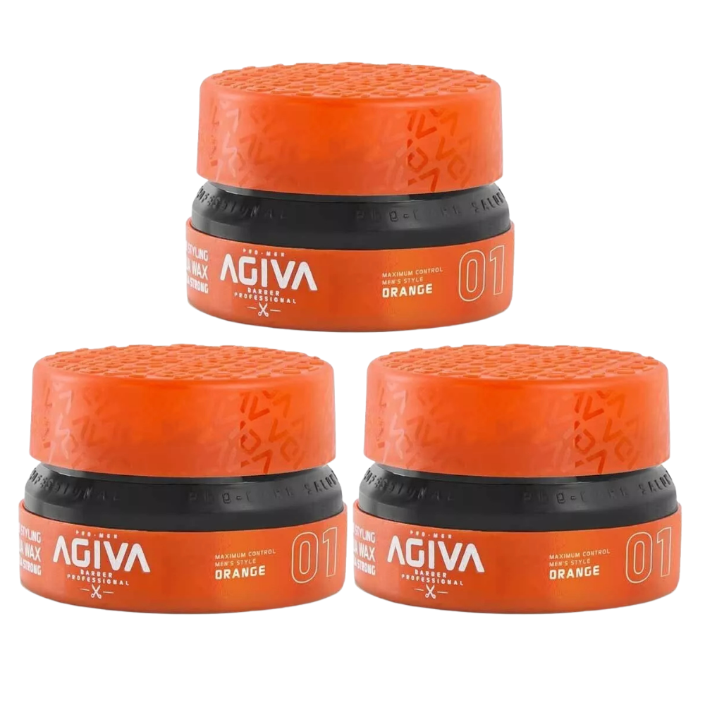 3x Agiva Aqua Wax 01 Strong - 155ml - Orange