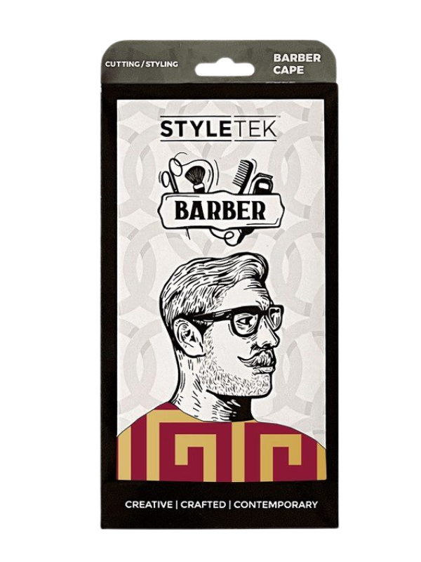 StyleTek Signature Milan Red & Gold Barber Cape