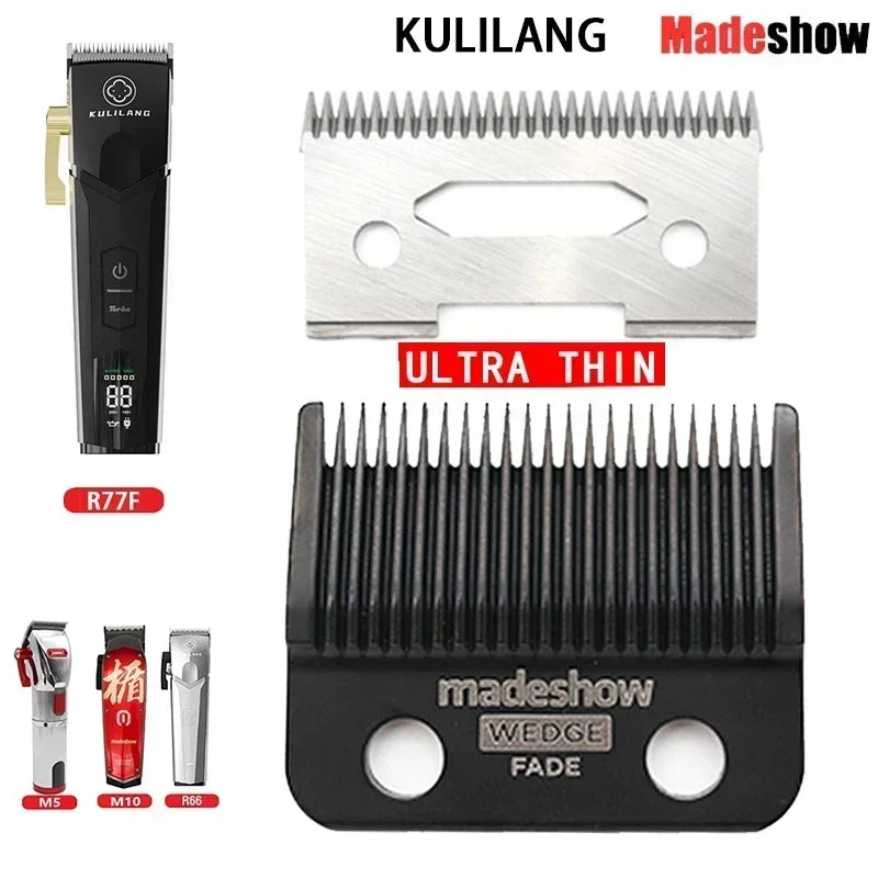 Madeshow Replacement Clipper Blades for M5, M5F and M10, Wedge Fade Blade Options