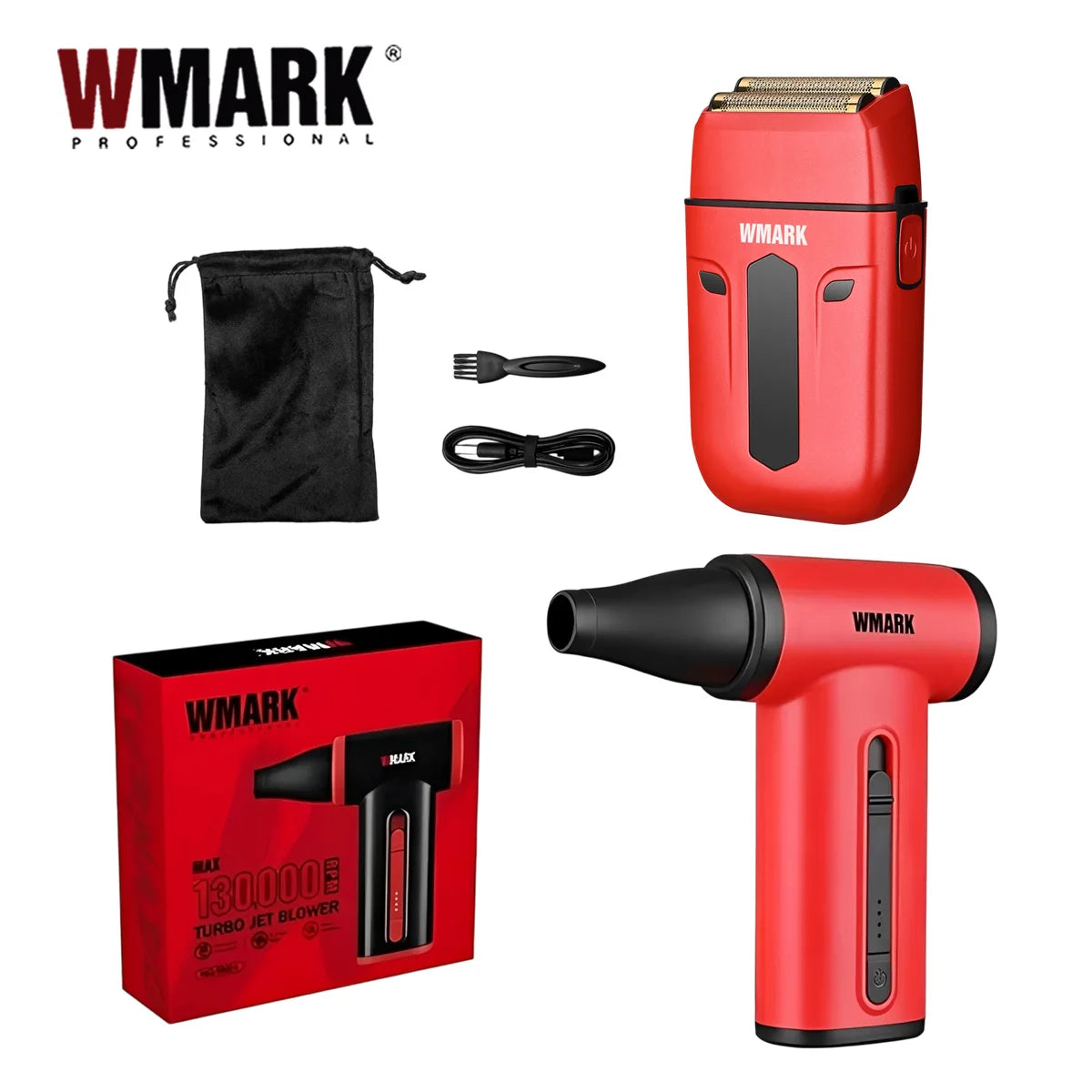 WMARK NG-TB001 red with NG-984 shaver