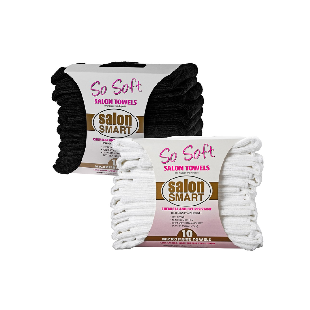 Salon Smart So Soft Microfibre Salon Towels - Black, 10pk