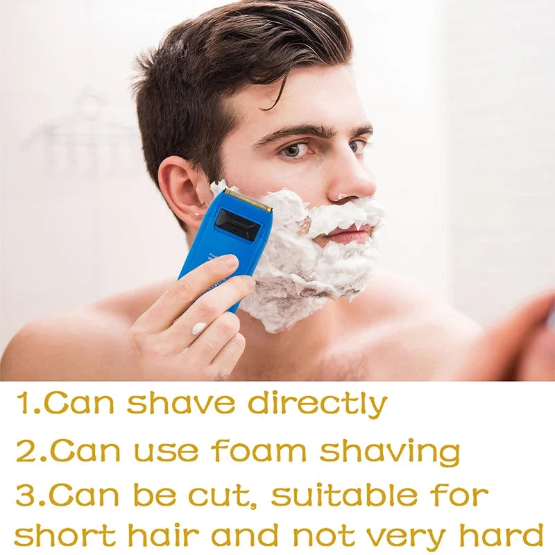 Kemei Professional Blue Electric Razor Bald Head Foil Shaver Cordless Rechargeable Close Shaving Precision Cutting Waterproof